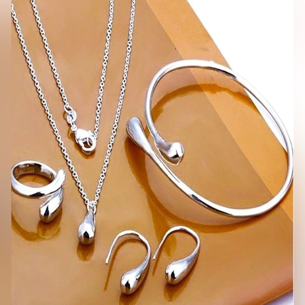 Silver Water Drop 4 Piece Collection